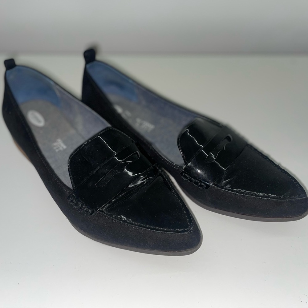 Patent Leather + Suede Black Loafers